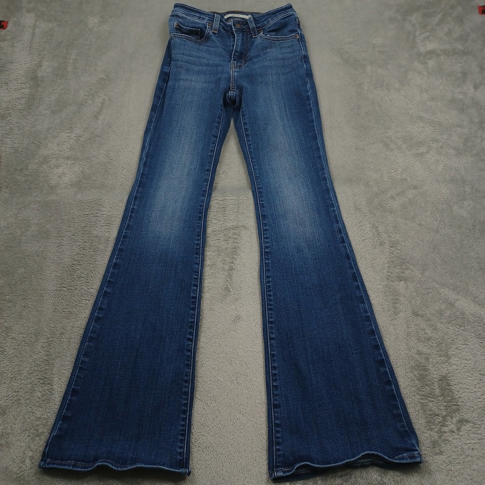 Levis 726 Jeans Womens 24 Blue Denim Flared Casual Modern Pockets